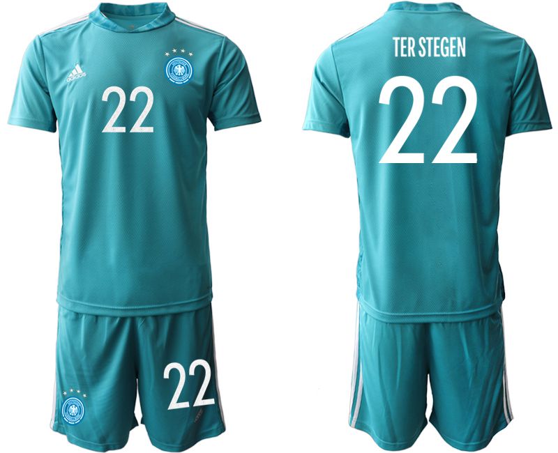 Men 2021 World Cup National Germany lake blue goalkeeper #22 Soccer Jerseys->->Soccer Country Jersey